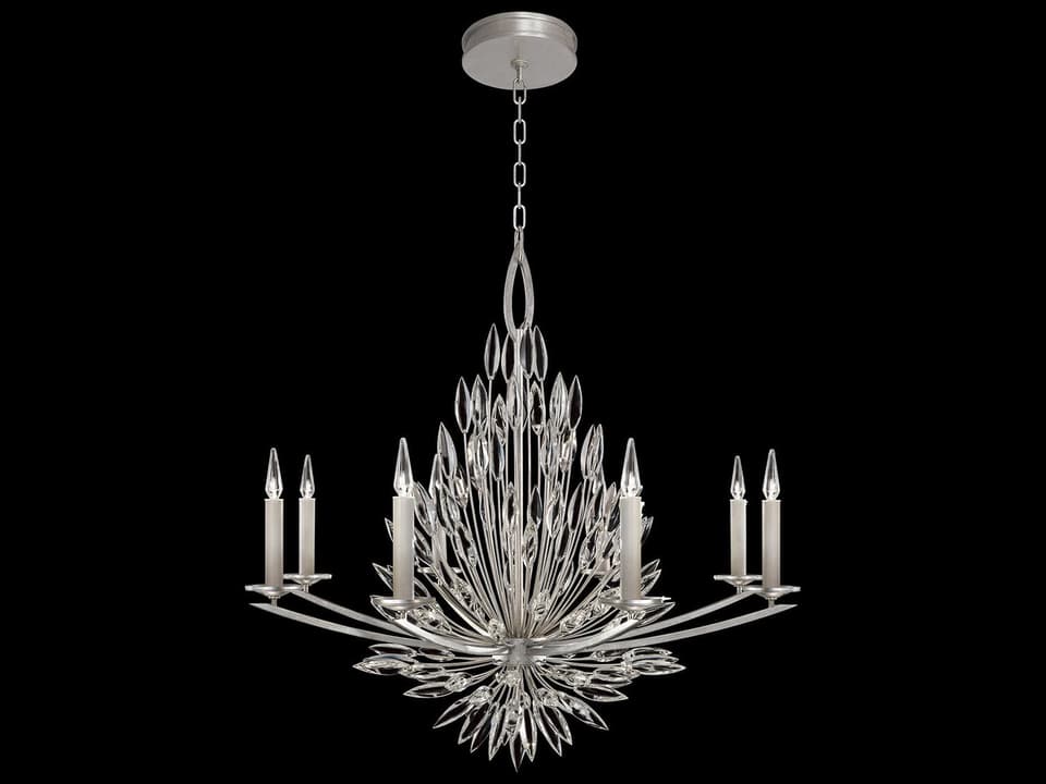 Lily Buds 8-Light Crystal Chandelier in Gold Leaf