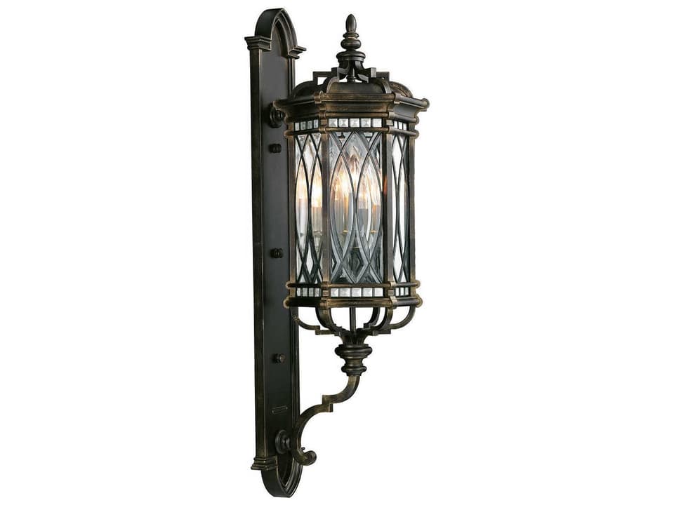 Warwickshire 4-Light Outdoor Wall Sconce in Dark Wrought Iron