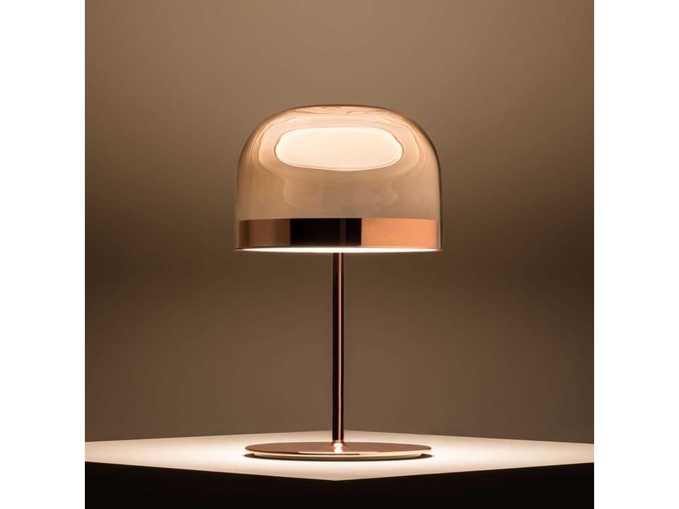 Equatore Round LED Table Lamp with Copper Finish