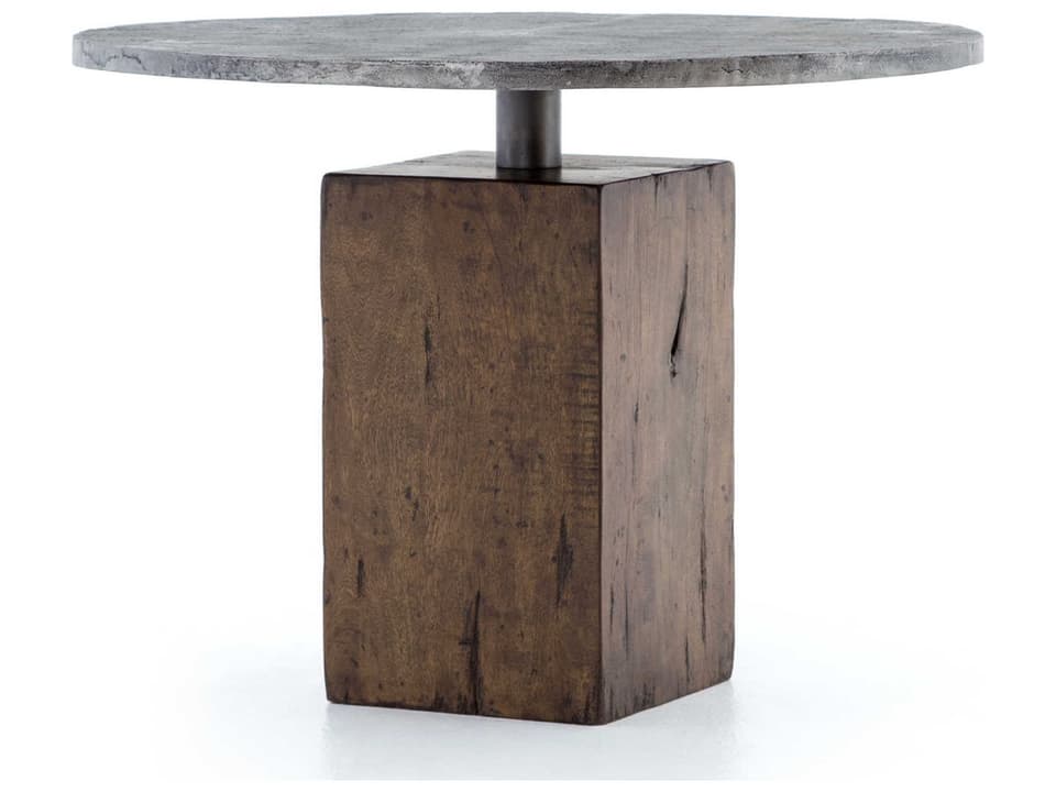 Globetrotter Boomer Round Dining Table in Tanner Brown Light Gunmetal