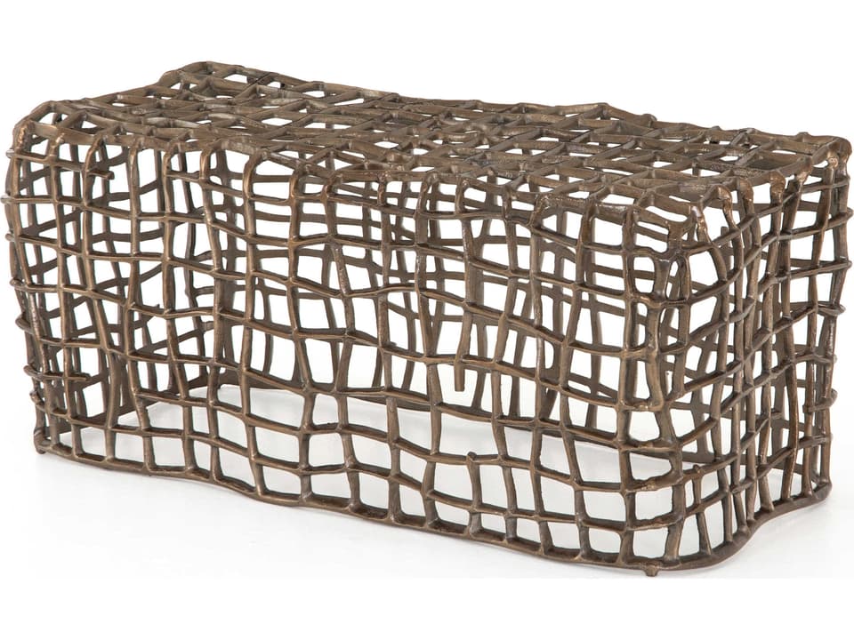 Marlow Zander Outdoor Bench in Aged Bronze Aluminum
