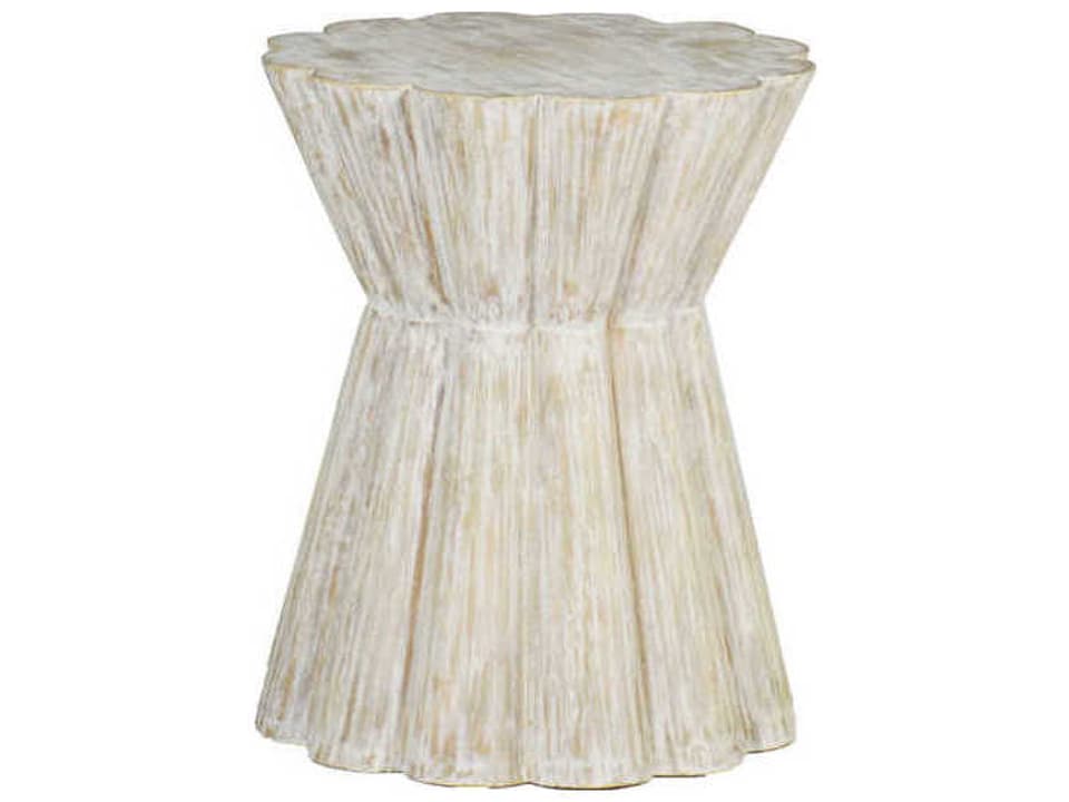 Annie Round Side Table Light Washed Wood Resin