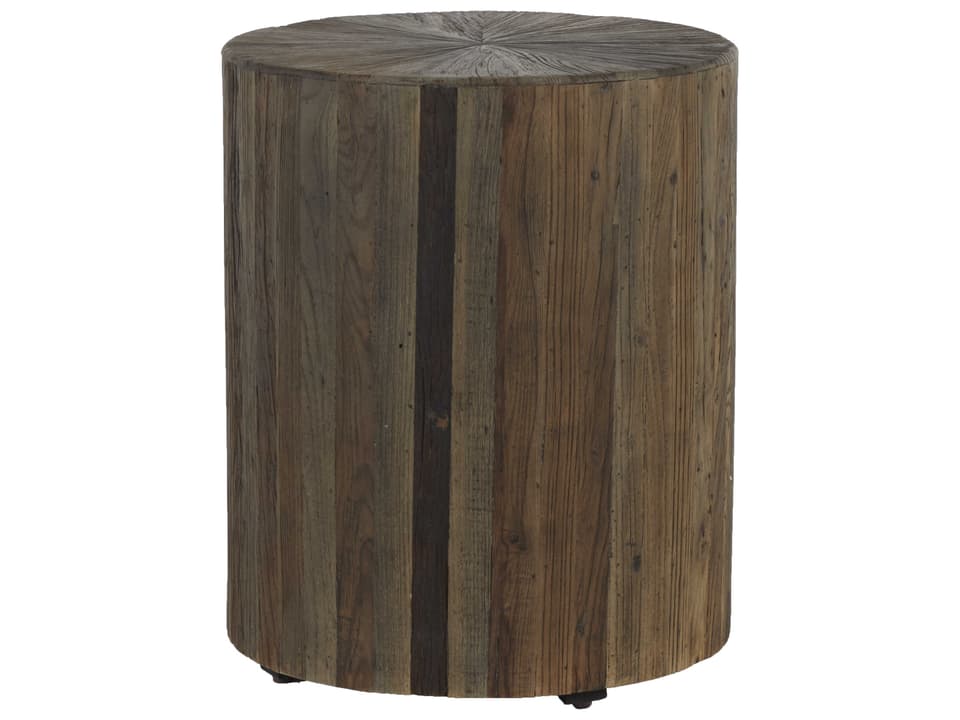 Cyrano Round End Table Recycled Elm Dark Elm