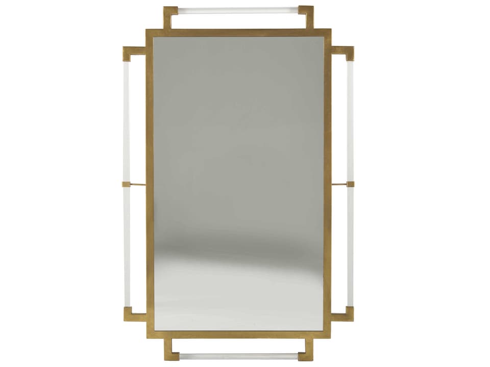 Huxley Rectangular Wall Mirror with Gilded Gold and Clear Acrylic