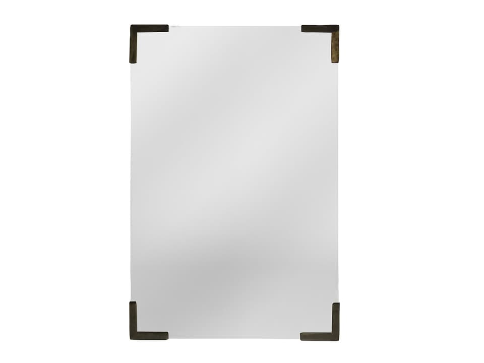 Roth Rectangle Wall Mirror in Antique Brass
