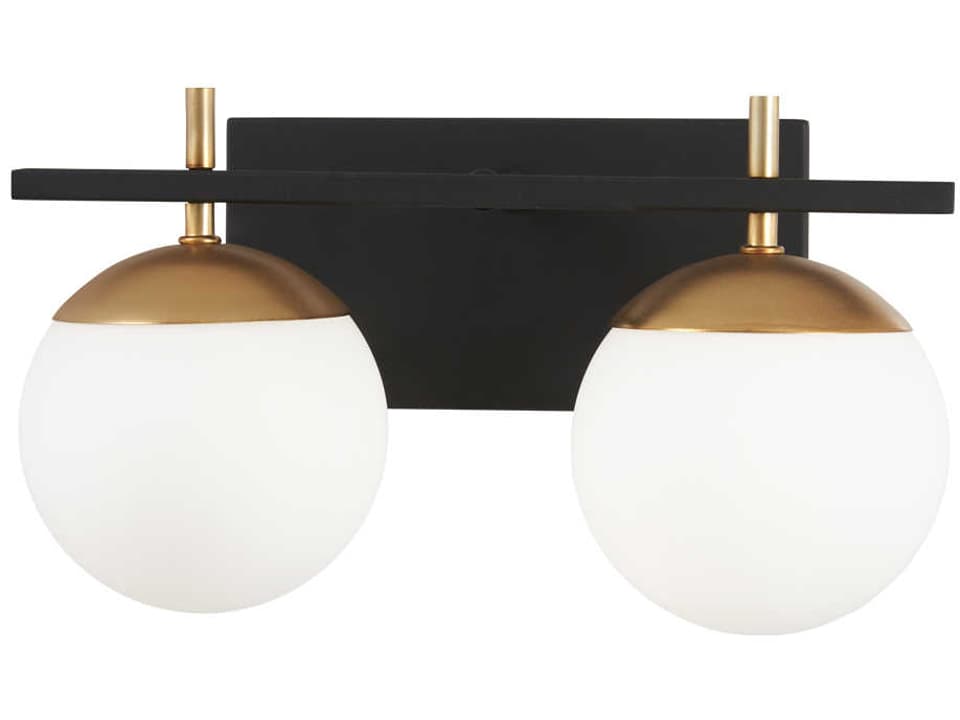 Alluria 3-Light Weathered Black Autumn Gold Glass Vanity Light