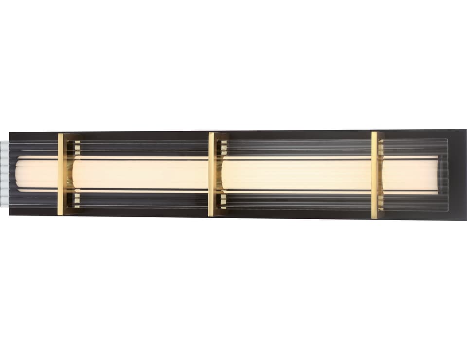 Midnight Gold 1-Light LED Bath Sconce in Sand Coal and Honey Gold