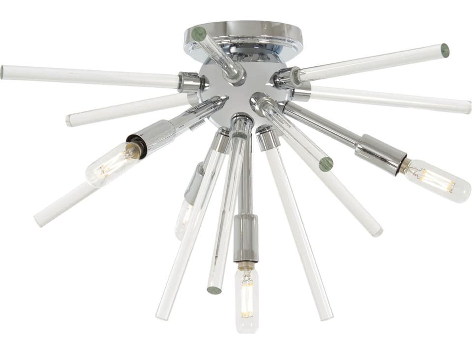 Spiked 4-Light Chrome Flush Mount Ceiling Light