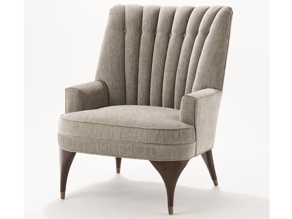 Brown Fabric Accent Chair