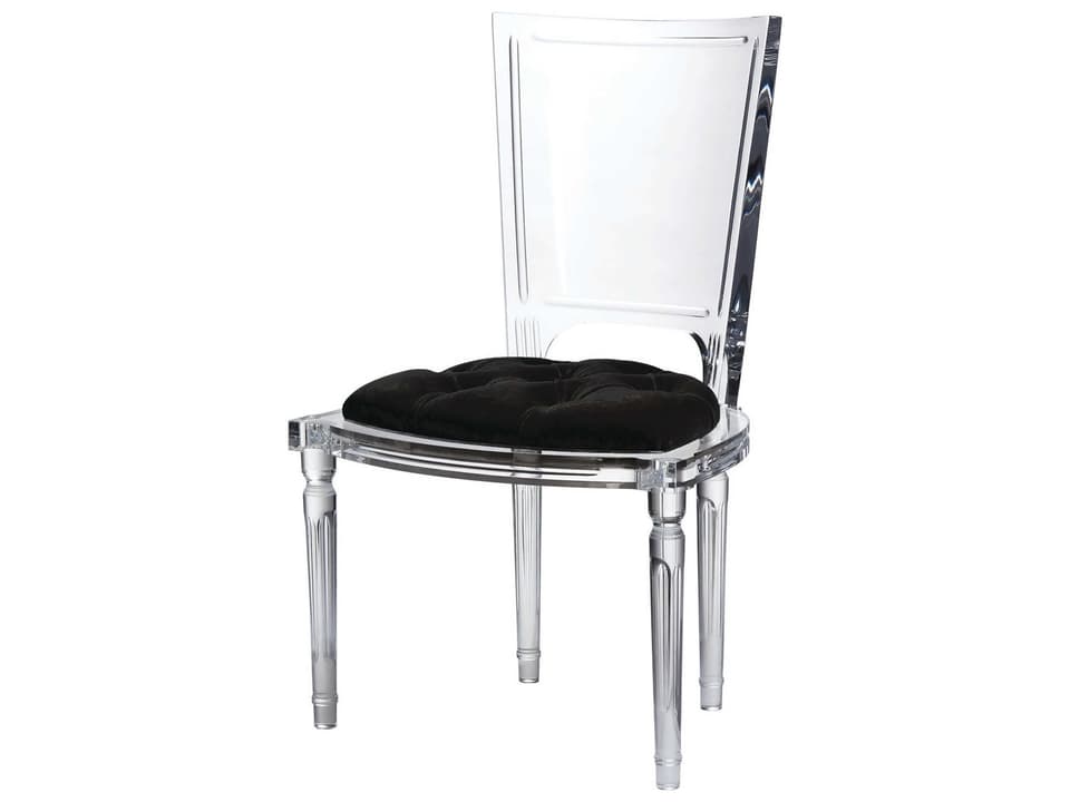 Marilyn Black Upholstered Acrylic Side Dining Chair