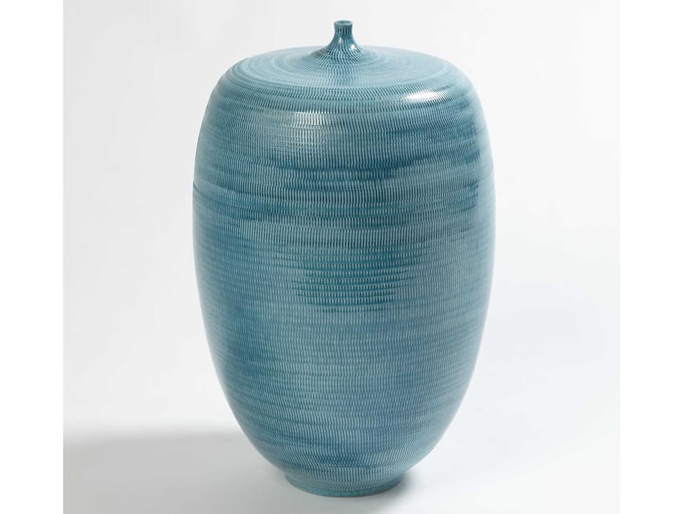 Fat Bottle Sea Blue Large Decorative Urn