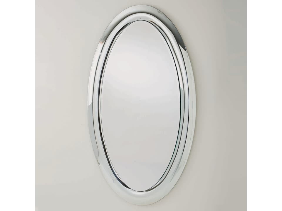 Illuminati Oval Floor Mirror with Silver Finished Frame