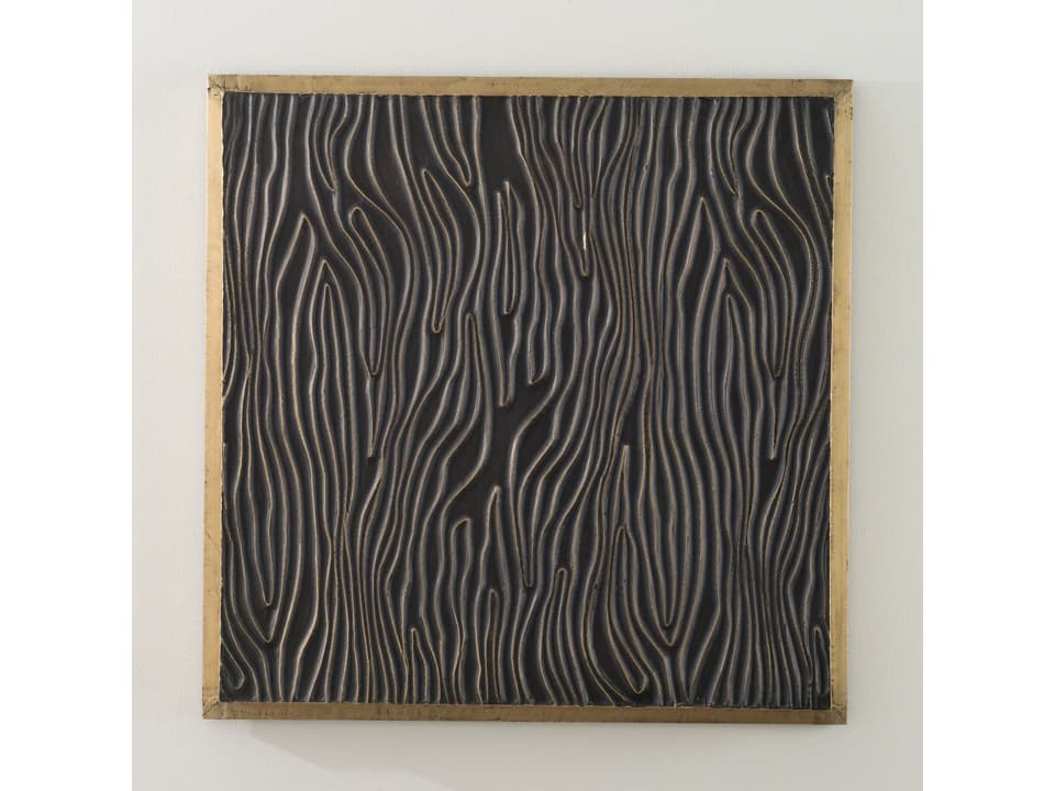 Forest Wall Panel Bronze and Brass Faux Bois Design