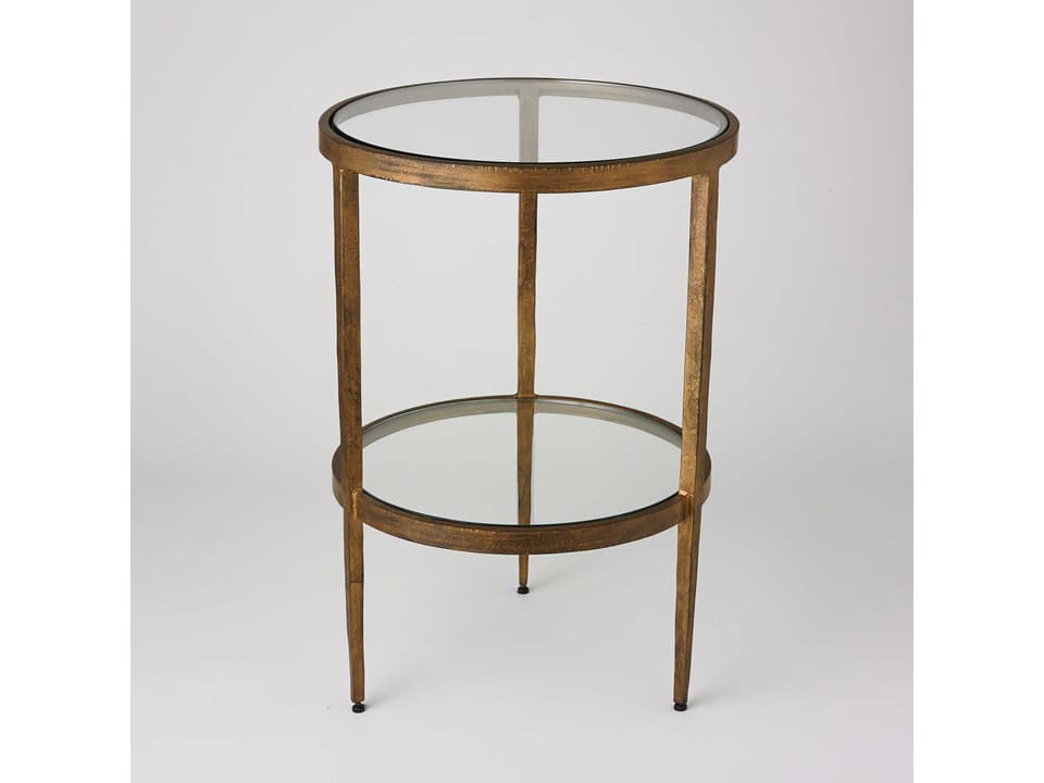 Laforge Round Glass End Table