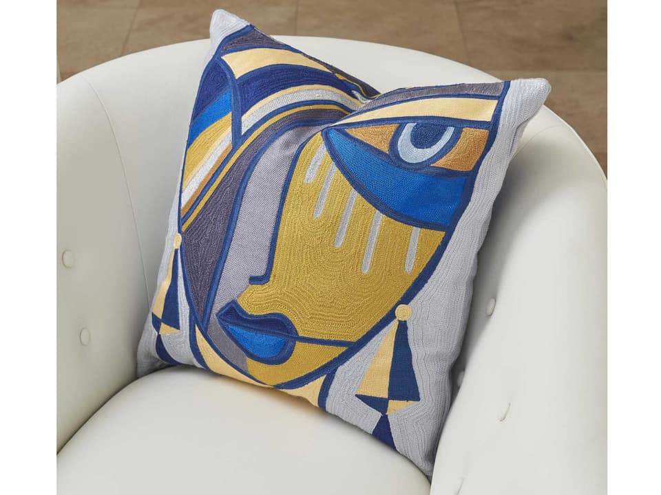 Maya Abstract Square Decorative Pillow with Down Fill