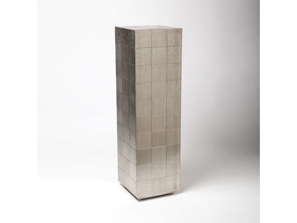 Punch Square End Table in German Silver Clad