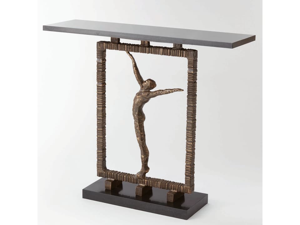 Reach Out Bronze Console Table 42-Inch Metal Sculpture