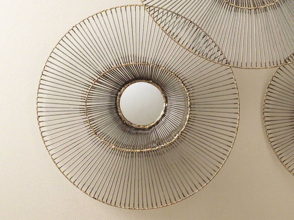 Tilt-A-Wire Medium Round Wall Mirror in Bronze