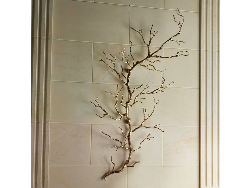Twig Brass Wall Art Hand-Polished Decorative Sculpture