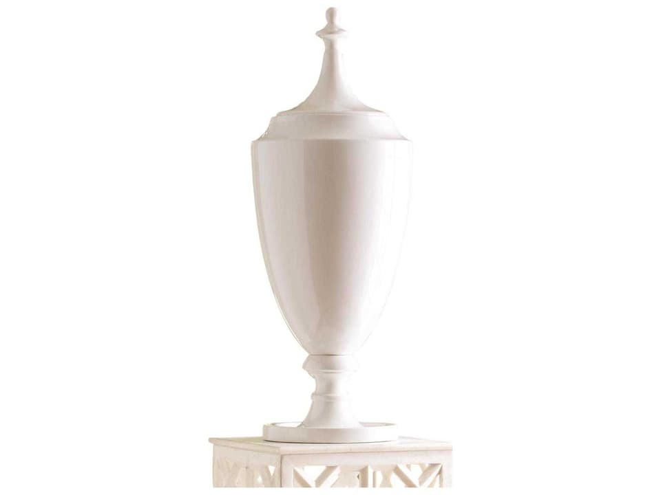 Grande White Ceramic Urn with Lid