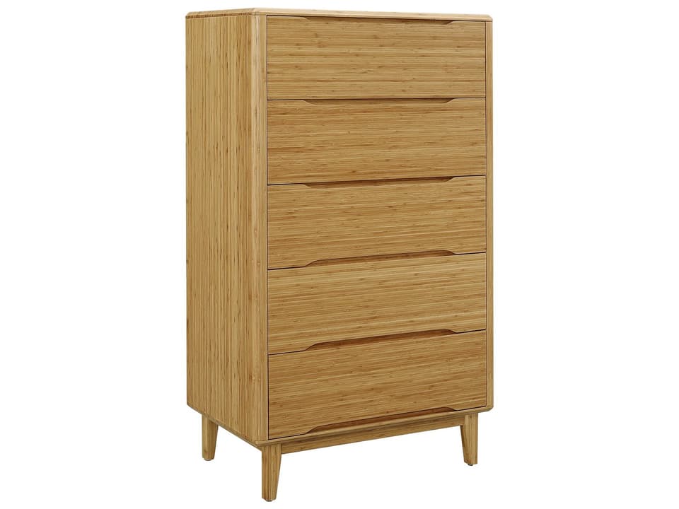 Currant Five-Drawer High Chest Solid Bamboo Caramelized
