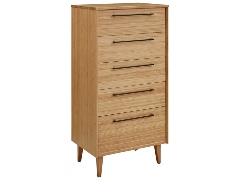 Sienna 5-Drawer Storage Chest in Caramelized Solid Bamboo