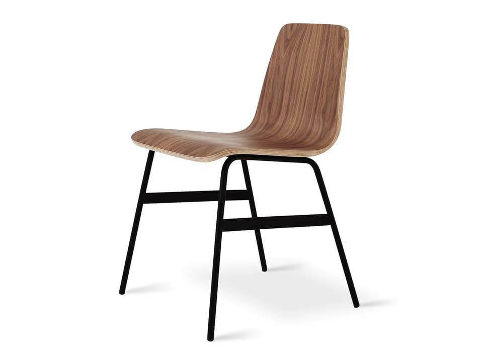 Lecture Plywood Side Dining Chair in Natural Walnut