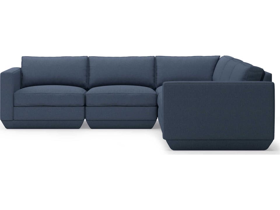 Podium Blue Upholstered Sectional Sofa