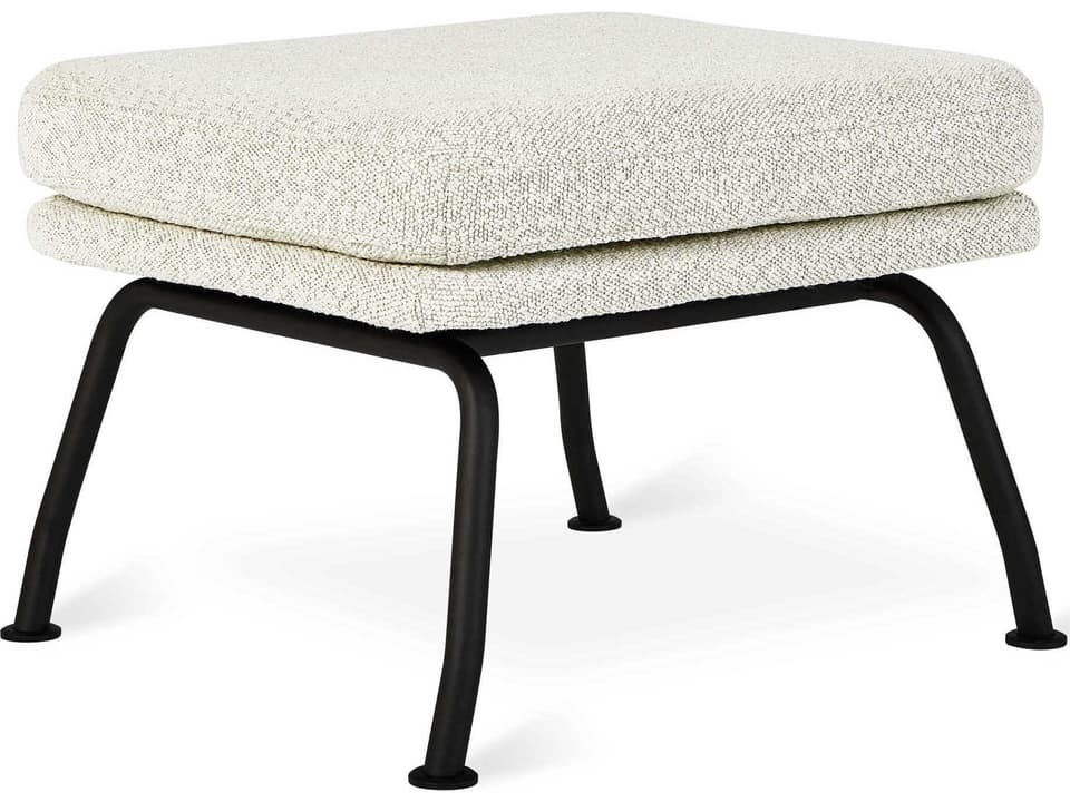 Tallinn Copenhagen Fossil White Upholstered Ottoman