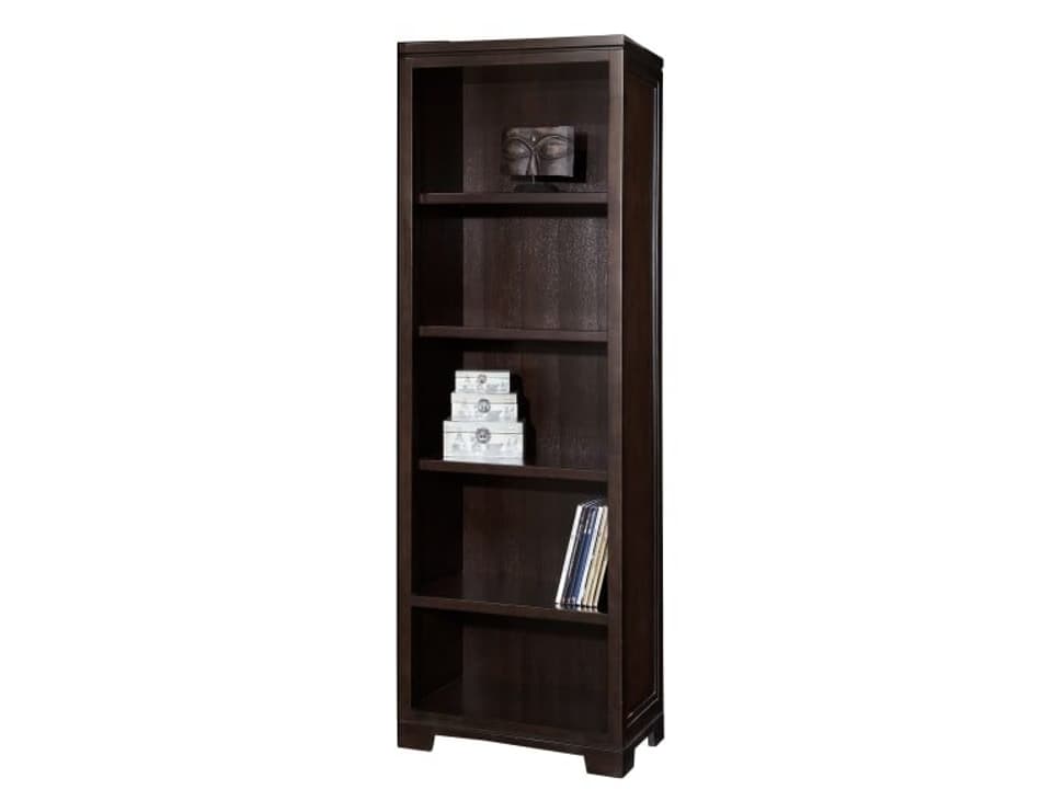 Home Office Mocha Executive Side Bookcase with Adjustable Shelves