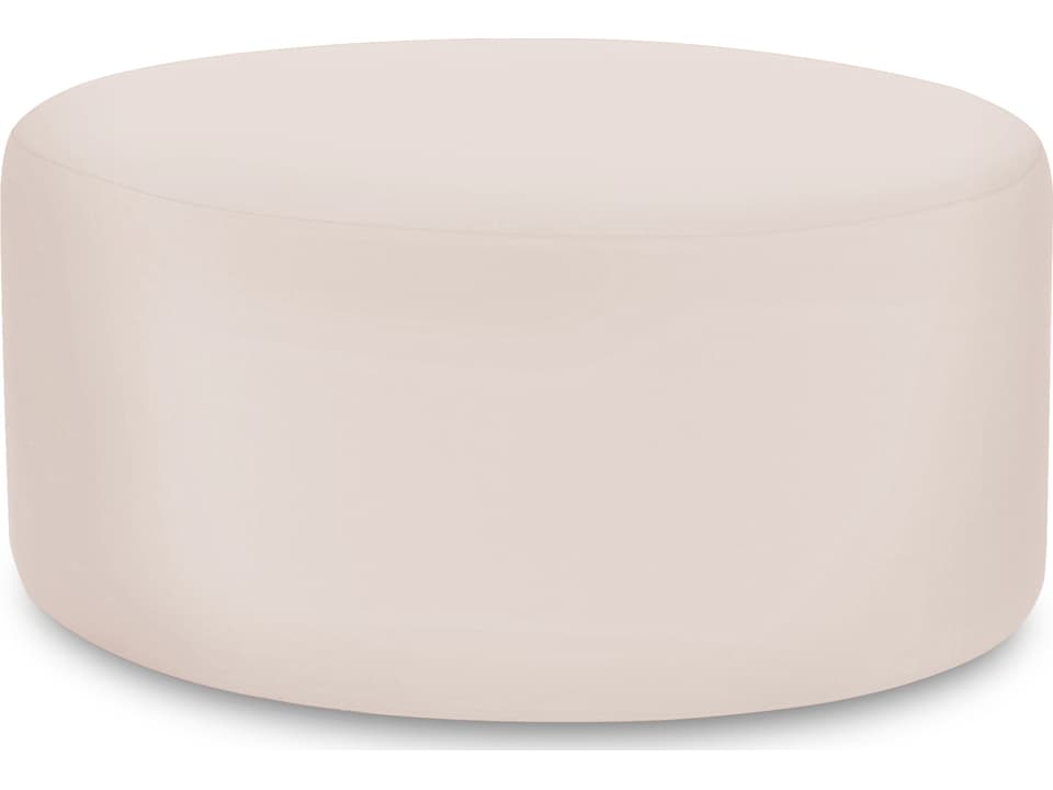 Seascape 36-Inch Round Resin Ottoman With Sunbrella Cushion In Sand