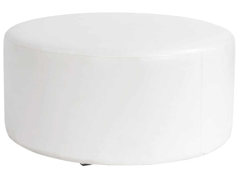 Atlantis 36 Inch Round Resin Outdoor Ottoman in White