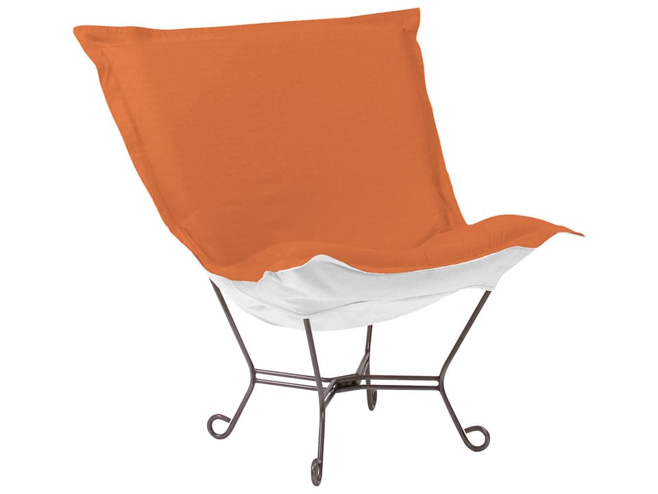 Puff Titanium Frame Lounge Chair with Seascape Canyon Sunbrella Fabric