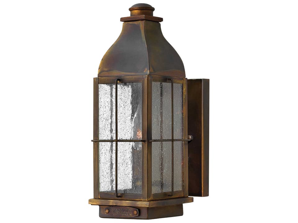 Bingham 1-Light Outdoor Wall Sconce in Sienna with Clear Seedy Glass