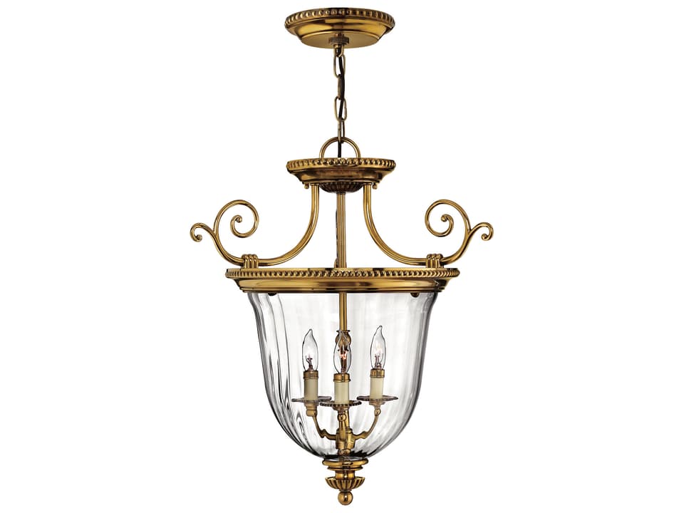 Cambridge 3-Light Convertible Pendant Light in Burnished Brass