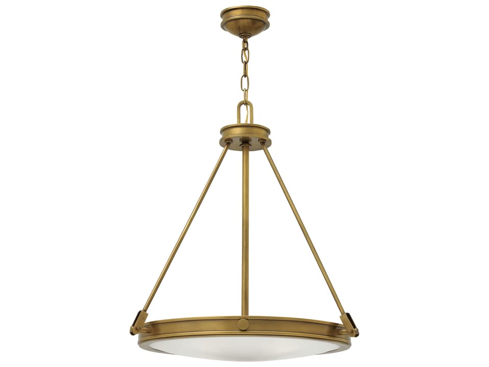 Collier 4-Light Heritage Brass Glass Bowl Pendant
