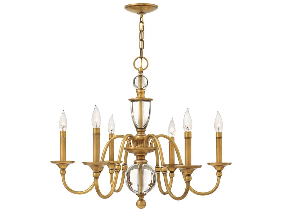 Eleanor 6-Light Chandelier in Heritage Brass