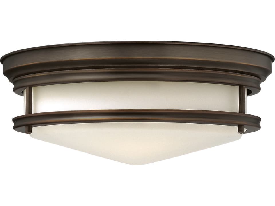 Hadley 3-Light Oil Rubbed Bronze Glass Drum Flush Mount