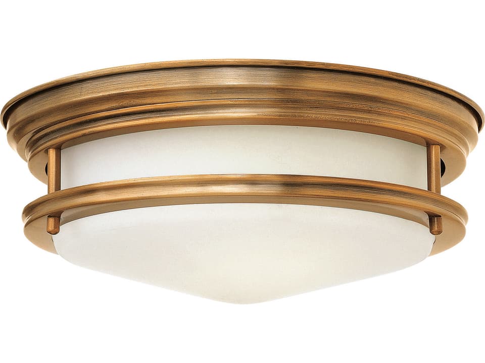 Hadley 2-Light Brushed Bronze Glass Drum Flush Mount