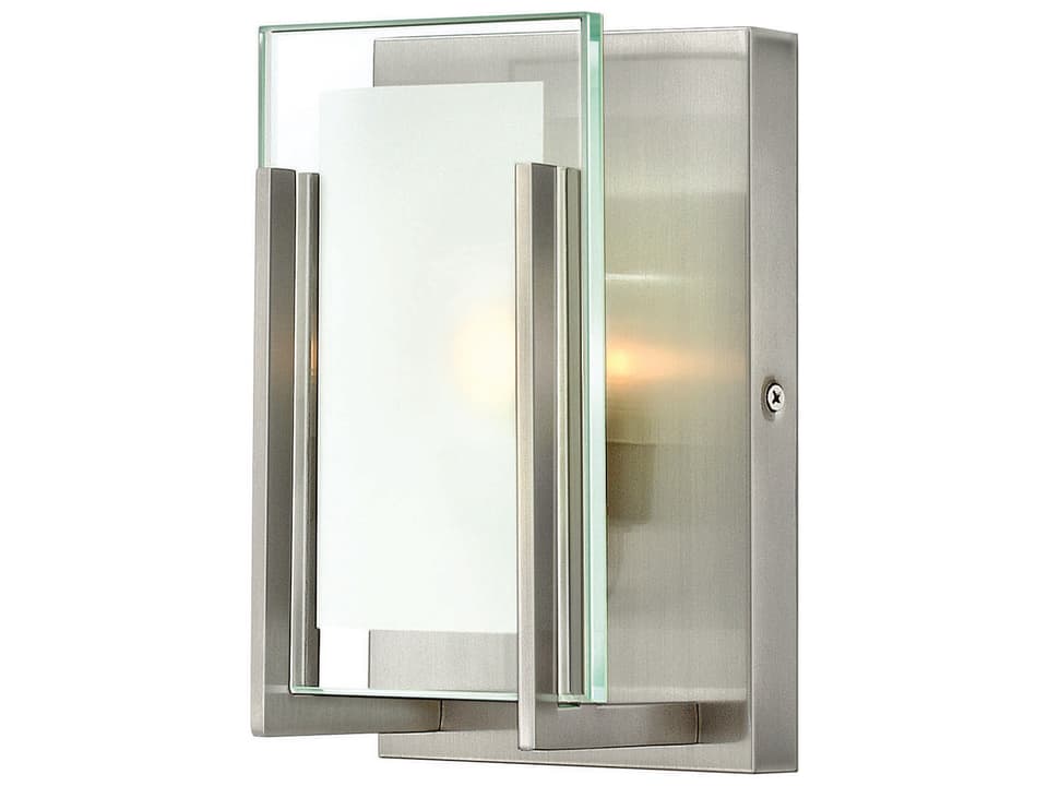 Latitude 1-Light Brushed Nickel Glass Wall Sconce