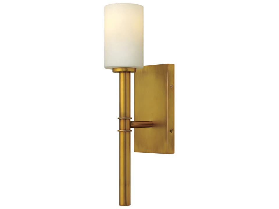 Margeaux 1-Light Wall Sconce in Vintage Brass with Etched Opal Glass