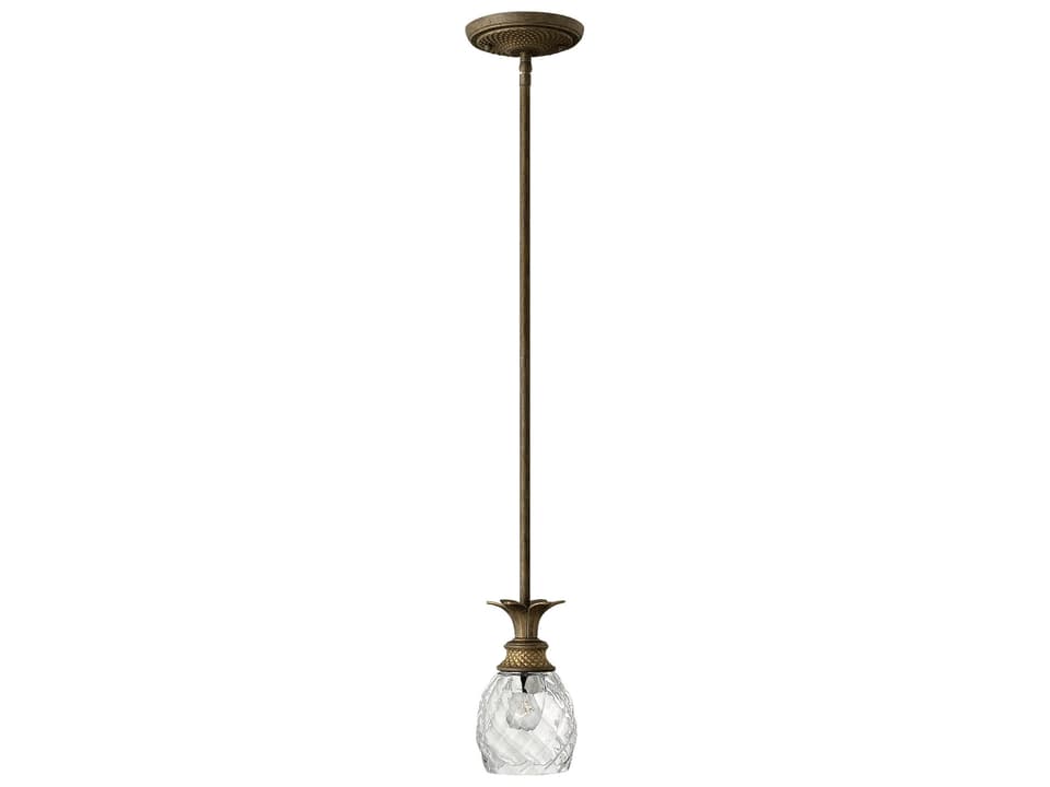 Plantation 1-Light Pearl Bronze Glass Bell Mini Pendant