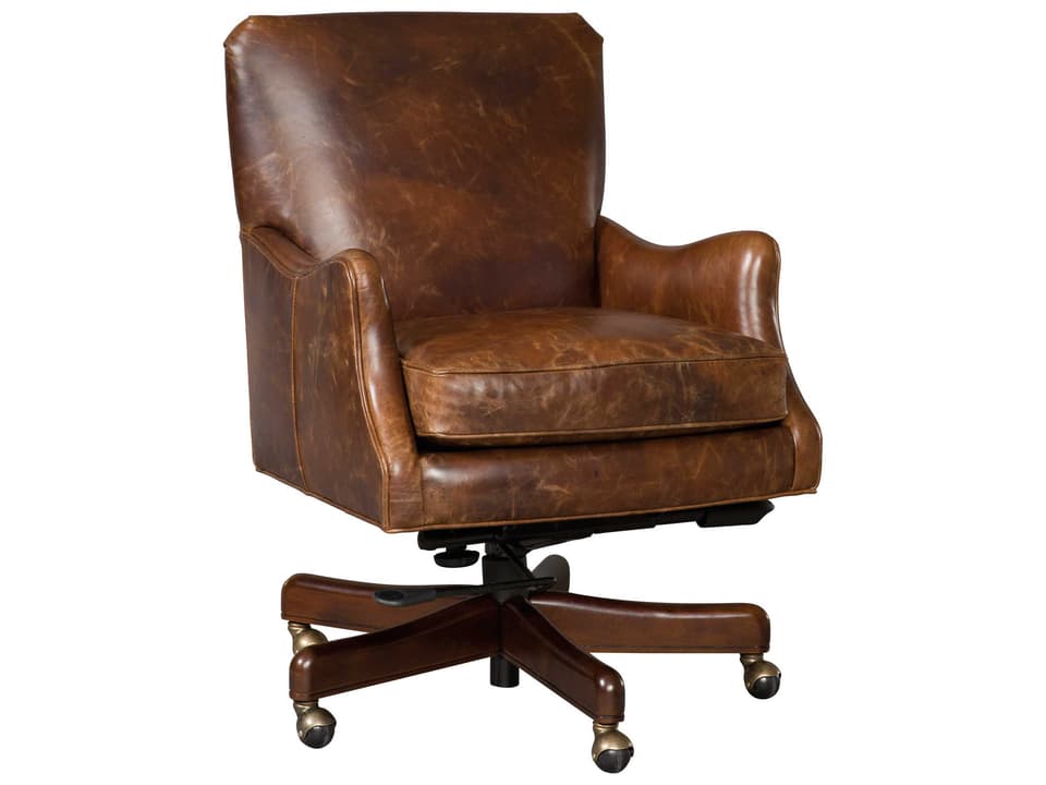 Barker Executive Swivel Tilt Office Chair in Natchez Brown Leather