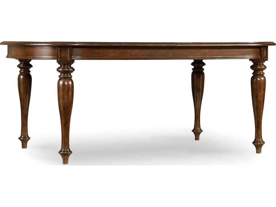 Leesburg 76-Inch Oval Dining Table with Two 18-Inch Leaves in Mahogany