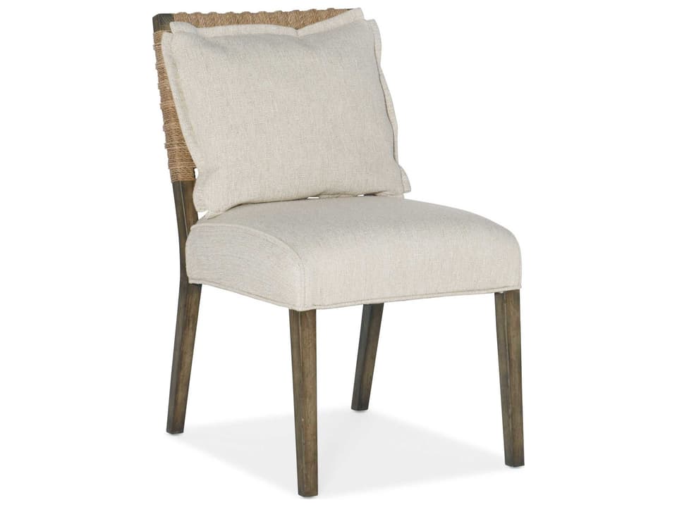 Sundance Woven Back Side Chair in Cliffside Finish and Zuri Cream Fabric