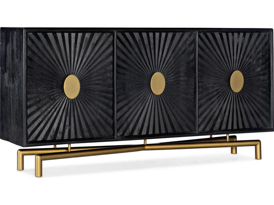 69" Mango Wood Black Media Console