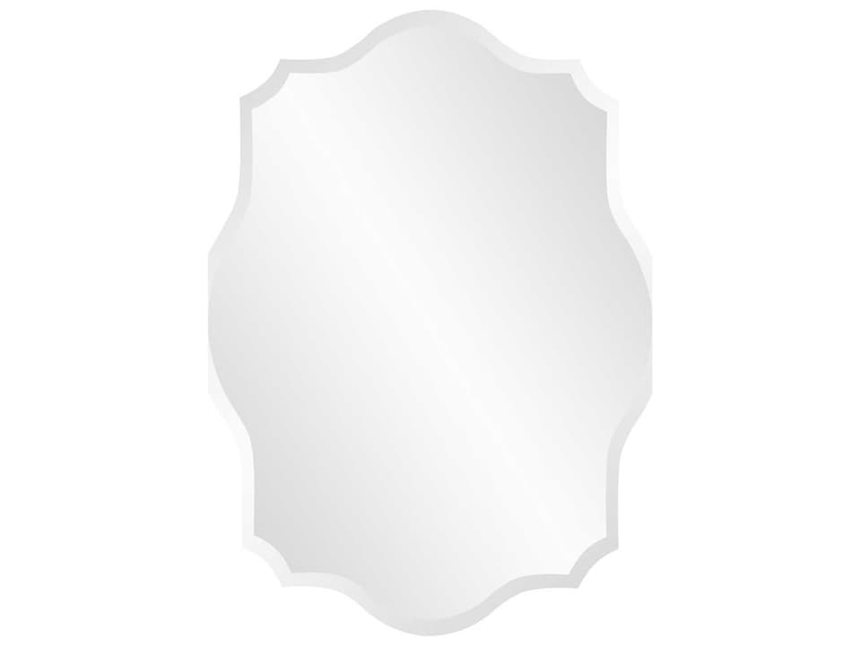 Frameless Scalloped Beveled Wall Mirror