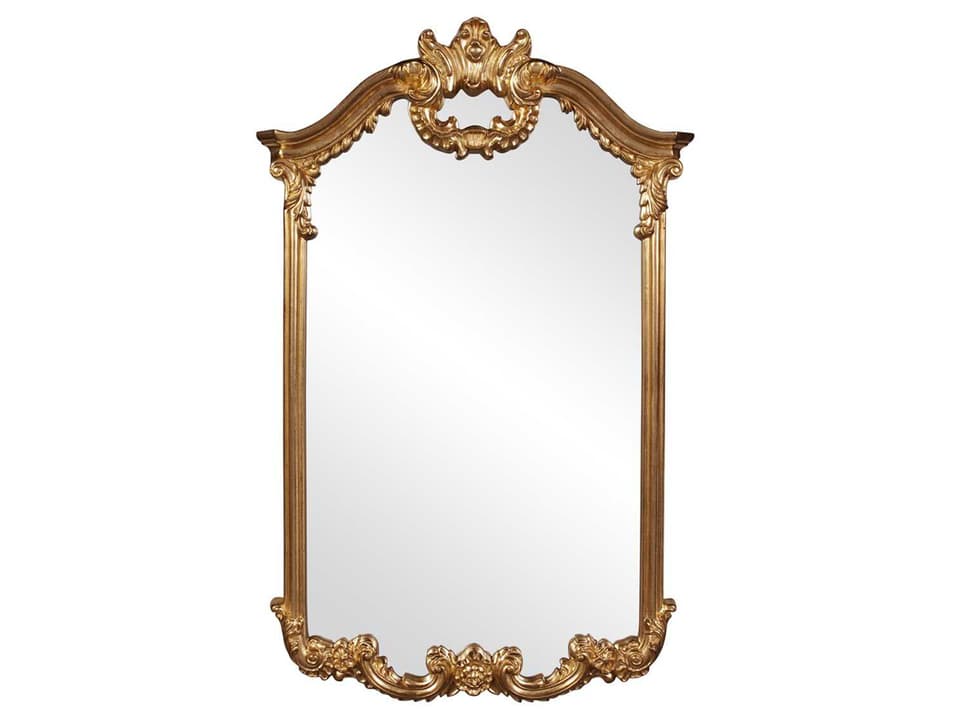 Roman Arched Wall Mirror in Bright Gold Leaf