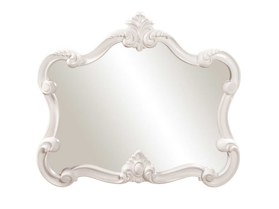 Veruca Arch Wall Mirror Glossy White Ornate Frame