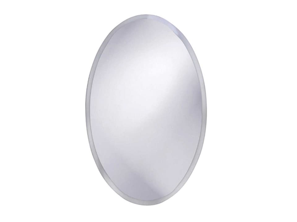 Oval Frameless Wall Mirror with Beveled Edge
